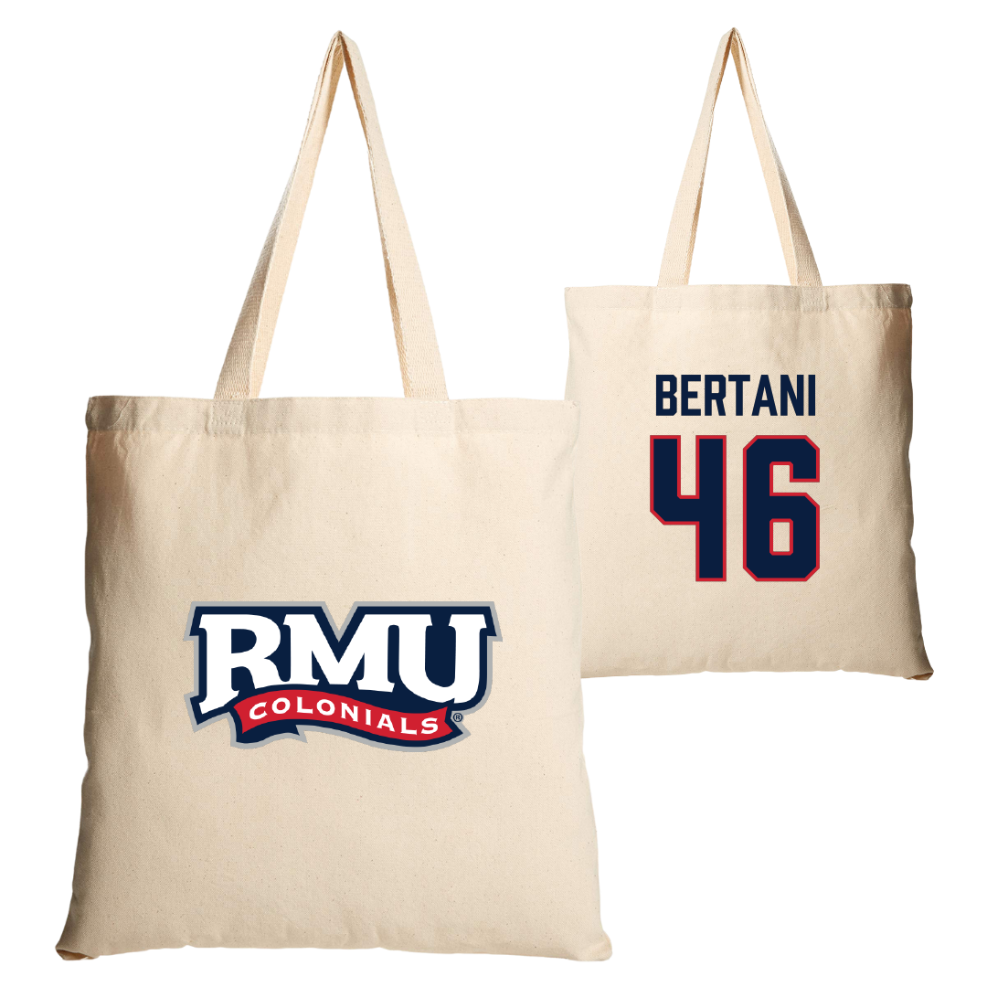 Robert Morris University Softball Tan Canvas Tote Bag - #46 Bailee Bertani