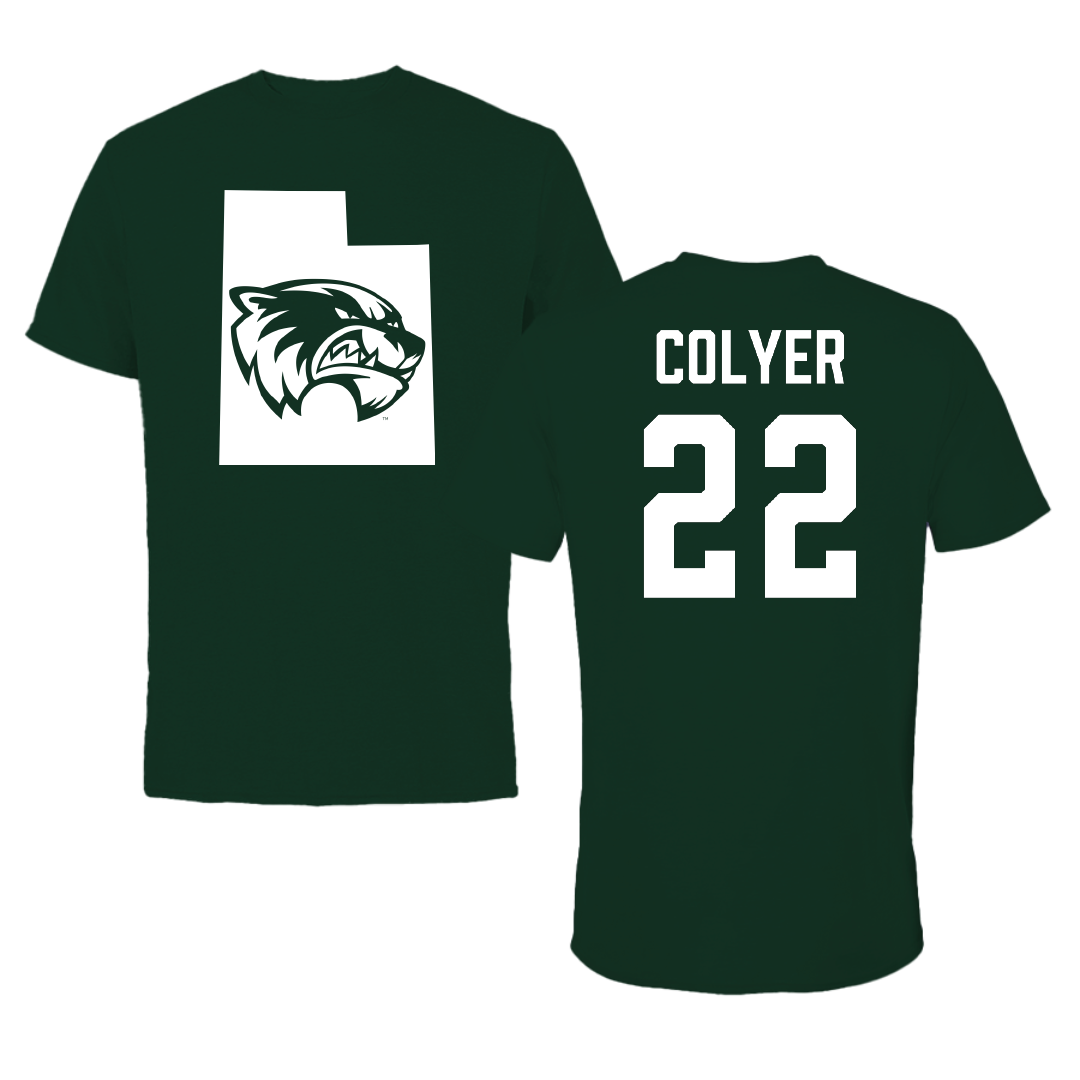 Utah Valley University Baseball Forest Green State Performance Tee - #22 CJ Colyer