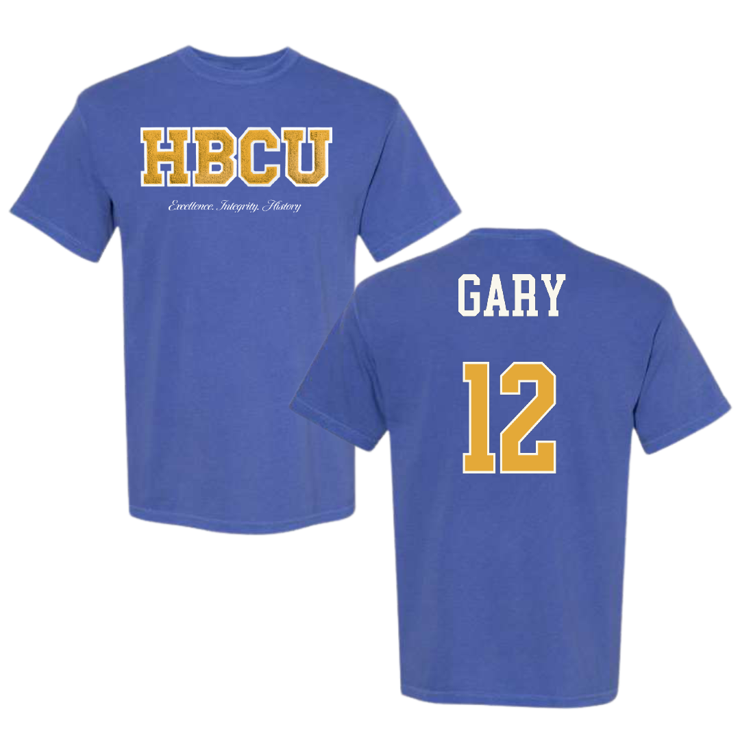Albany State University Basketball (M) Blue HBCU Varsity Comfort Colors Tee - #12 Christian Gary