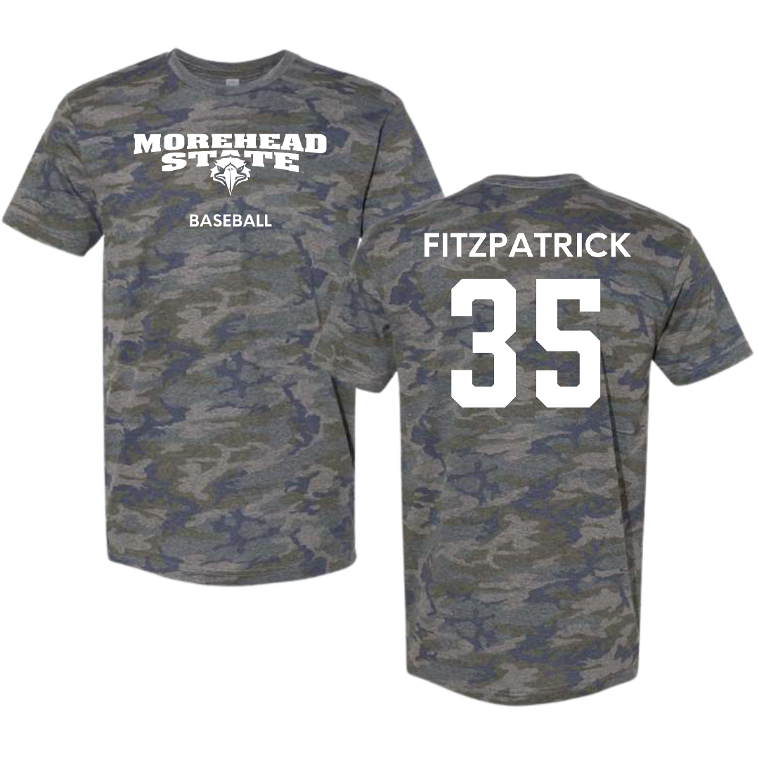 Morehead State University Baseball Vintage Camo Tee - #35 Brady Fitzpatrick