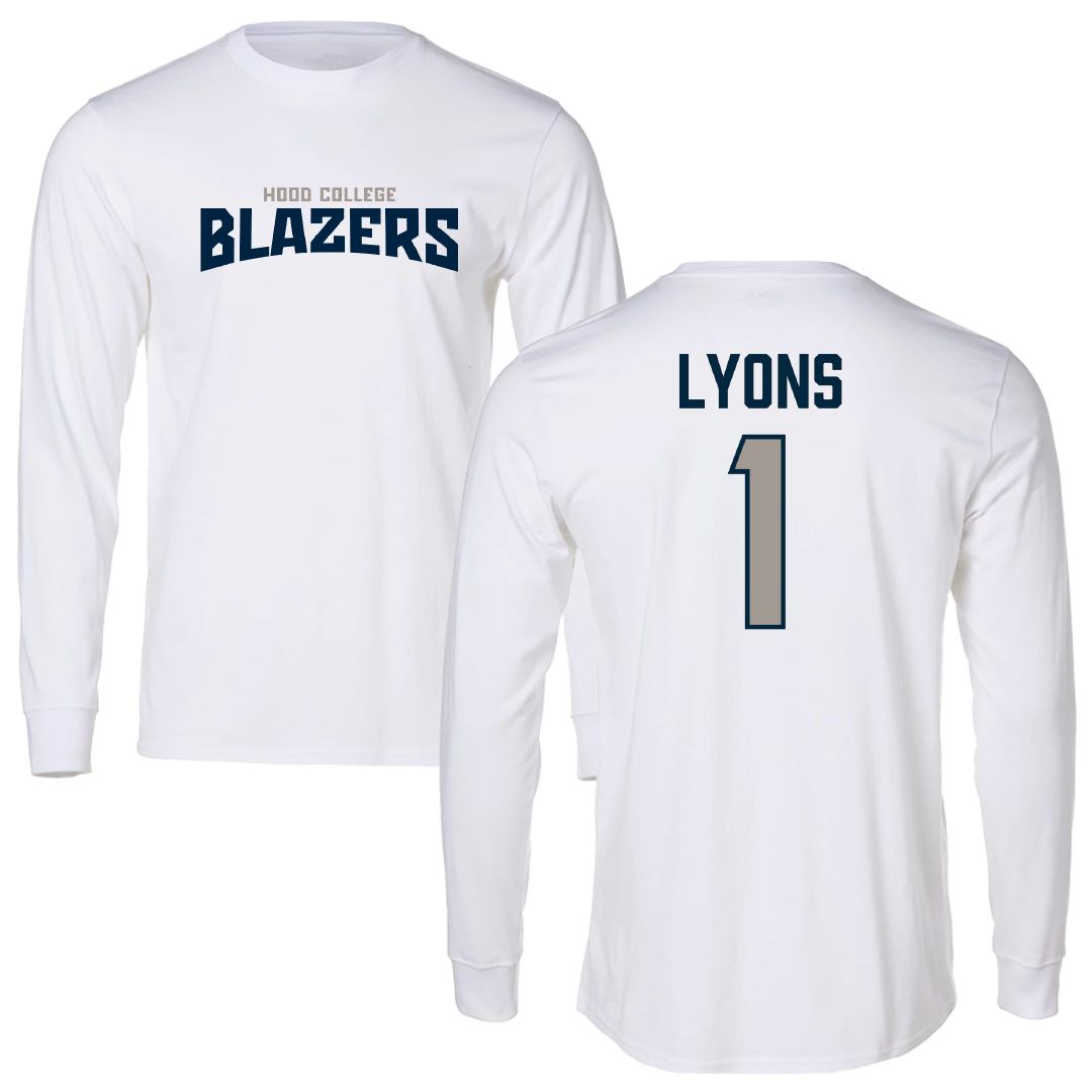 Hood College Volleyball White Classic Long Sleeve - #1 Dane Lyons