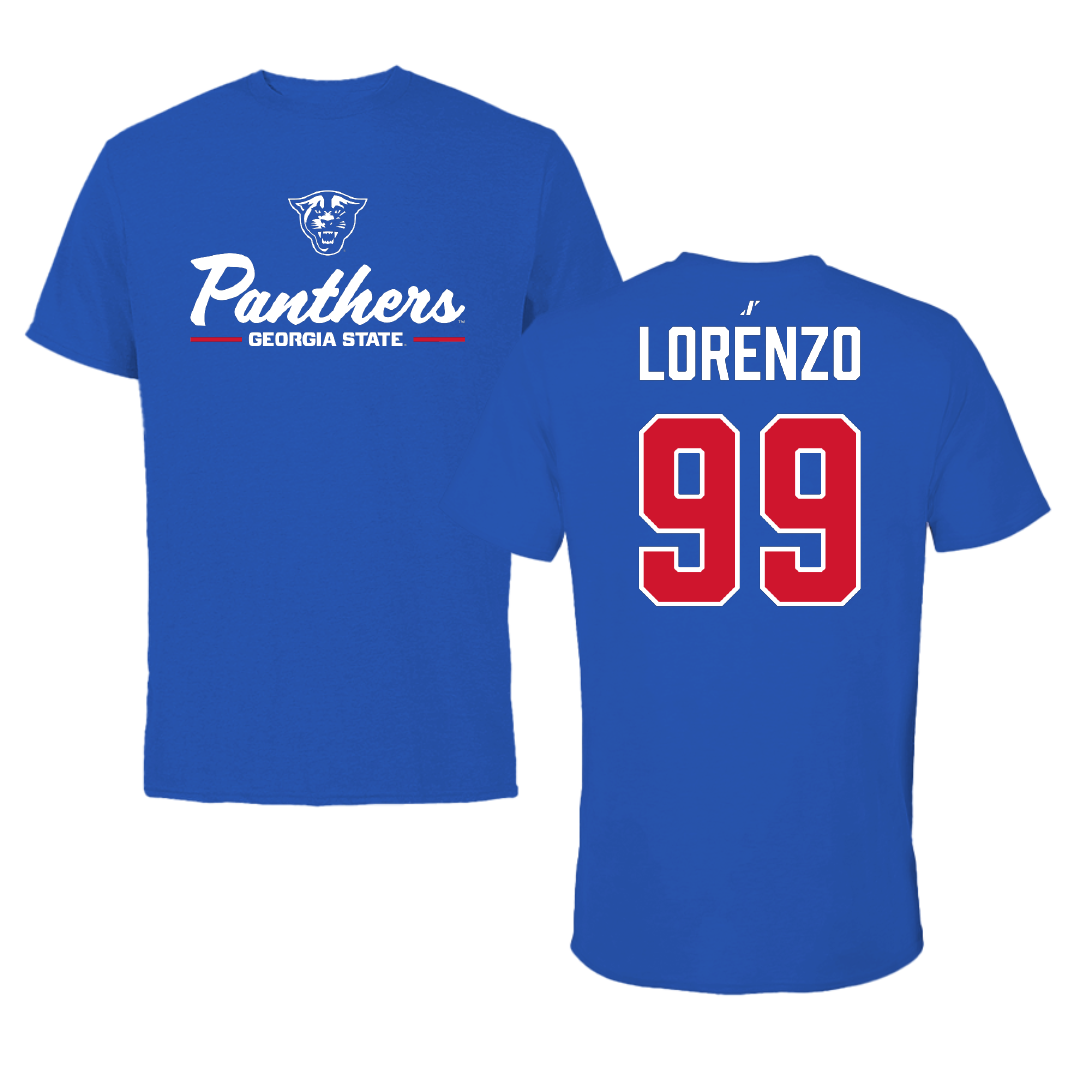 Georgia State University Football Blue General Performance Tee - #99 Christian Lorenzo