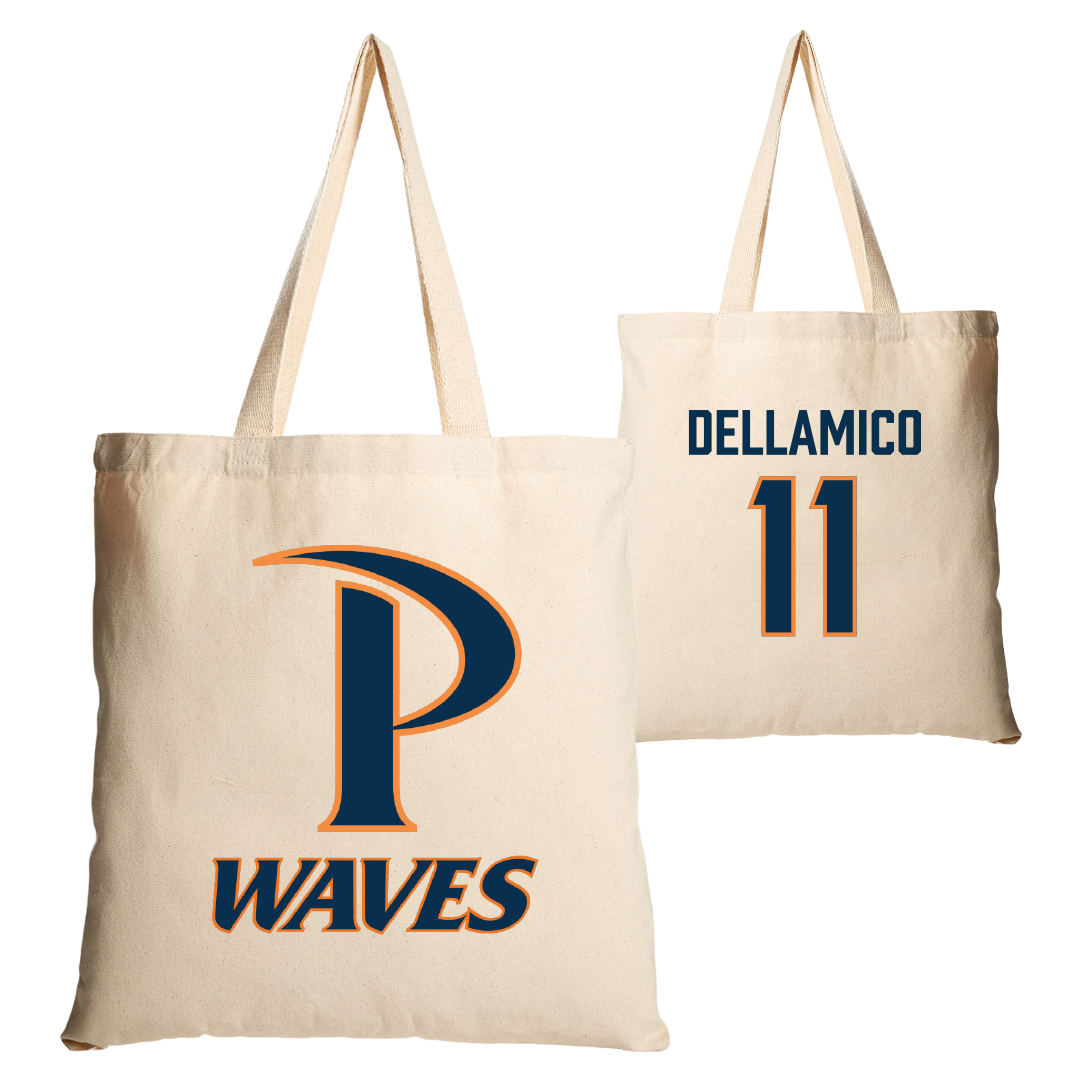 Pepperdine University Baseball Tan Canvas Tote Bag - #11 James DellAmico