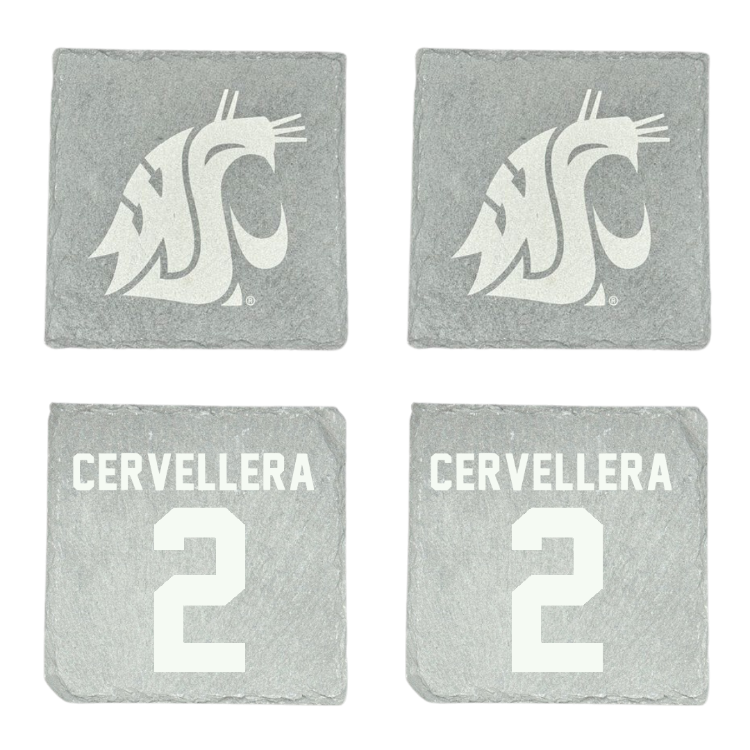 Washington State University Volleyball (W) Stone Coaster (4 Pack)  - #2 Madyn Cervellera