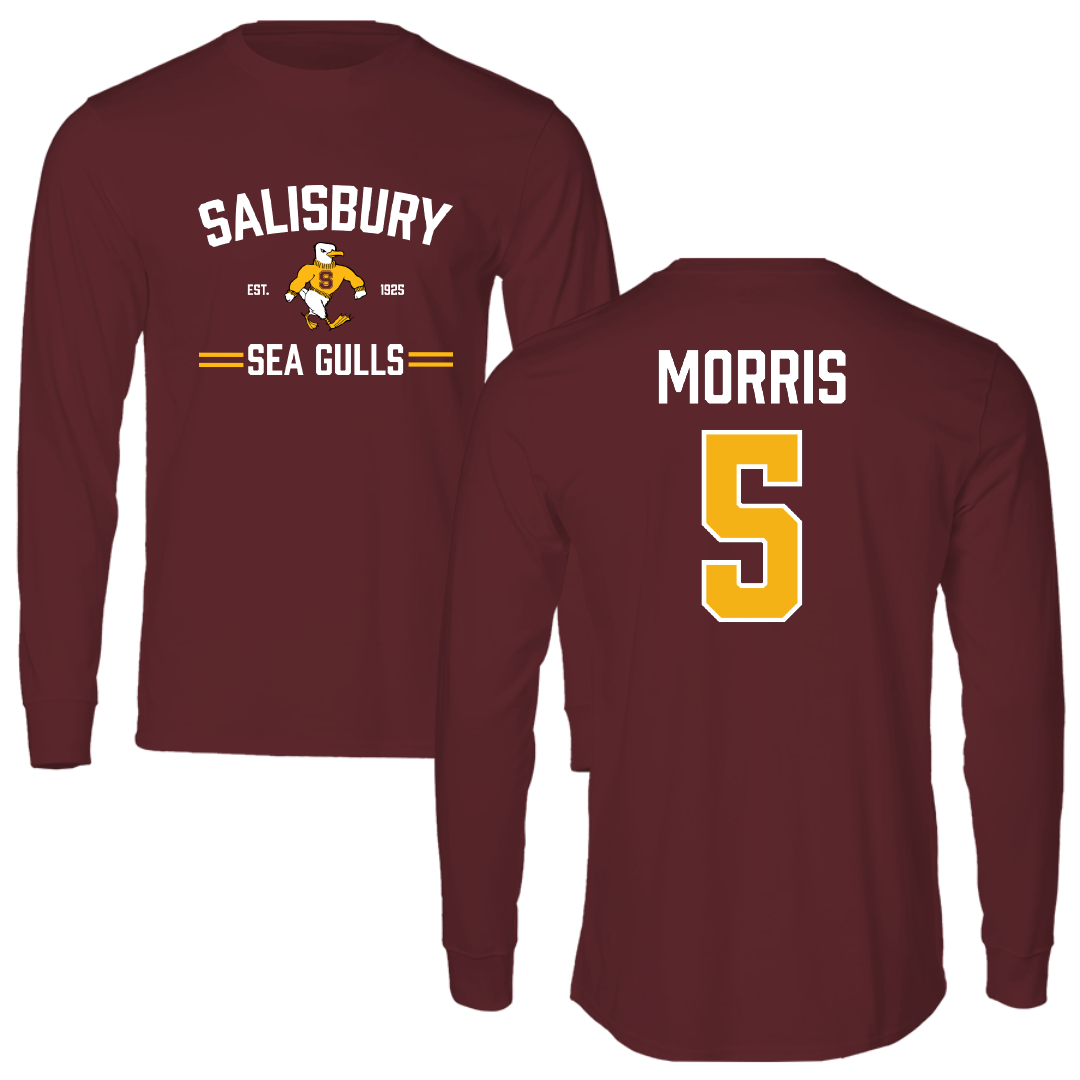 Salisbury University Baseball Maroon General Long Sleeve - #5 TJ Morris