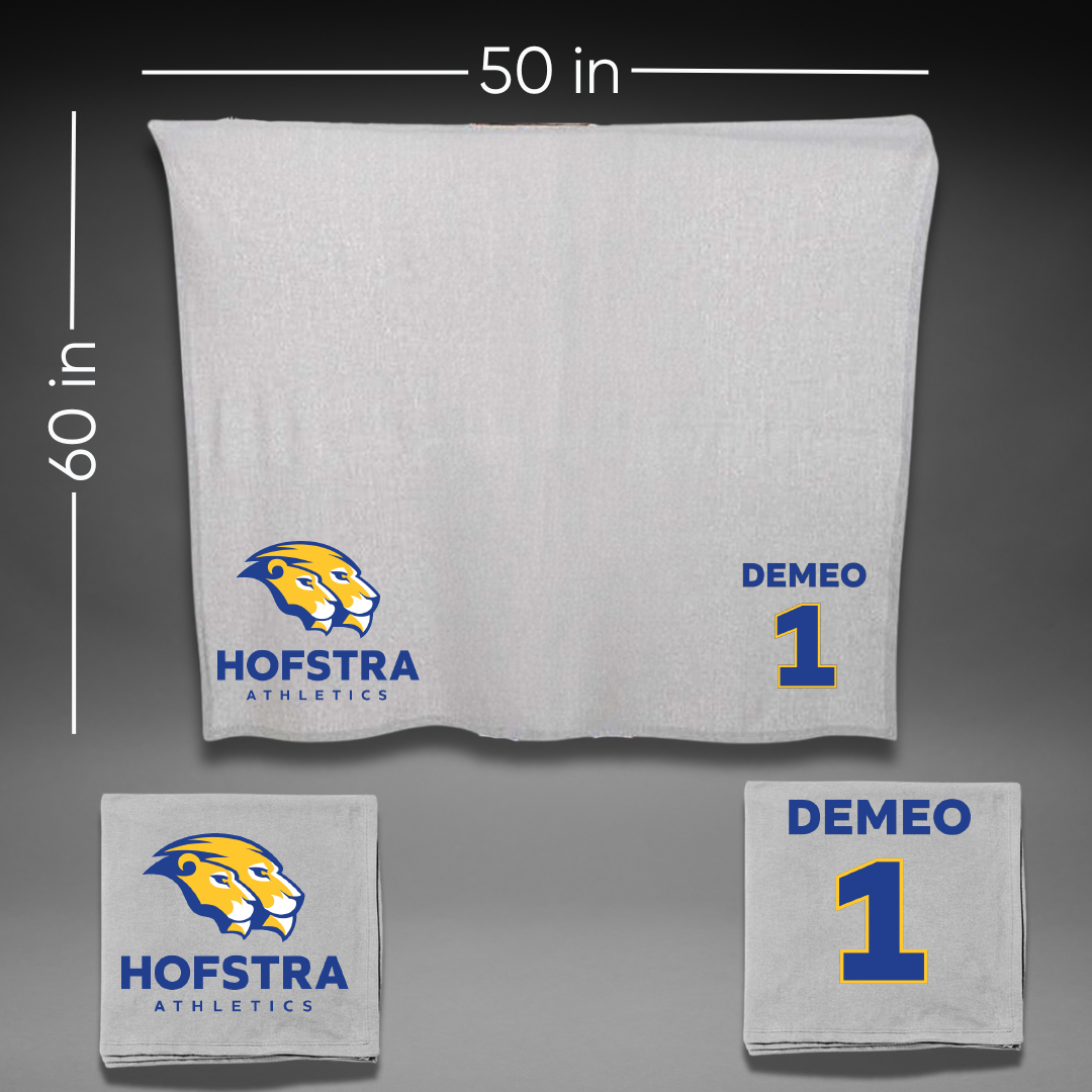 Hofstra University Lacrosse (W) Gray Blanket - #1 Natalie DeMeo