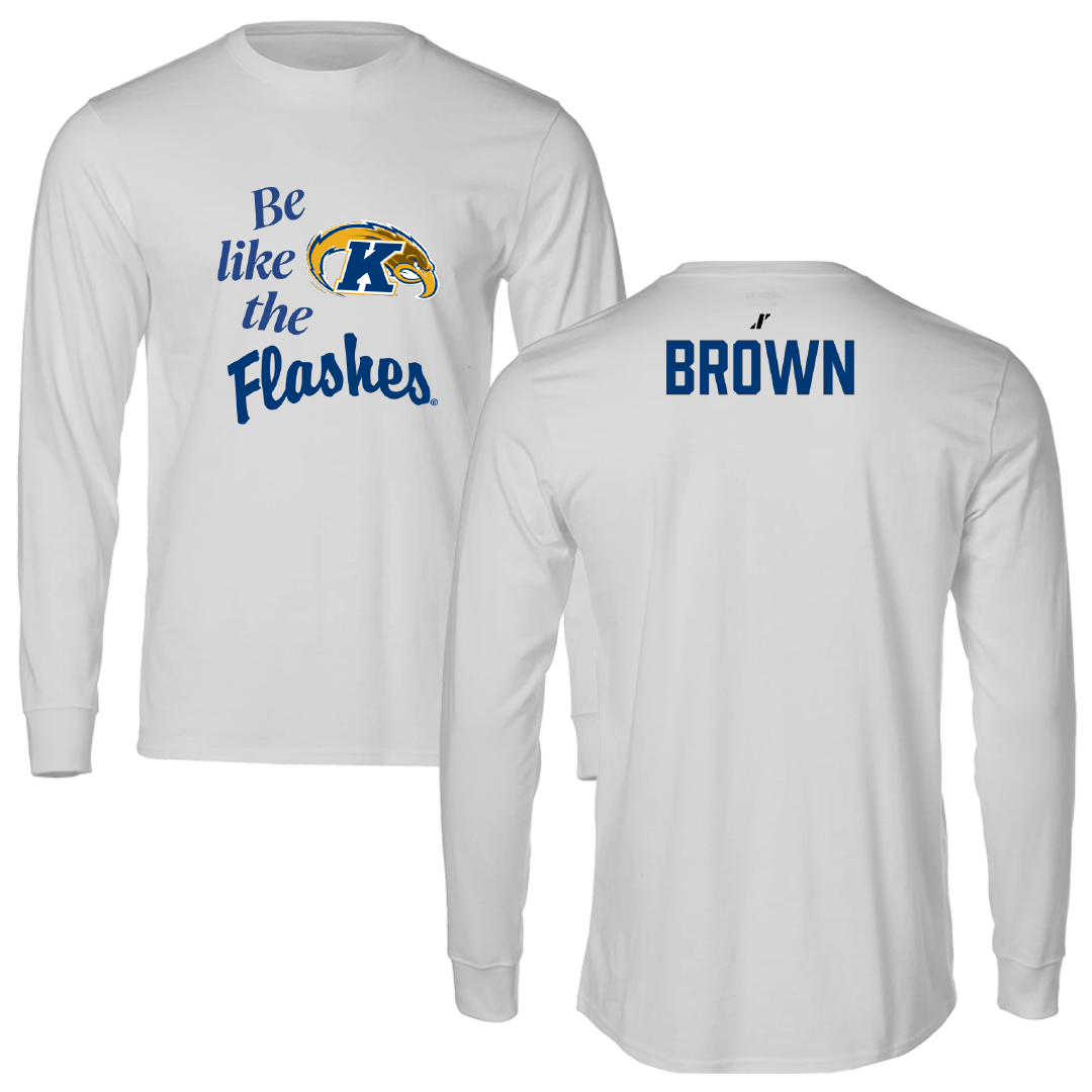 Kent State University TF and XC Light Gray Be Like Us Long Sleeve - Antoine Brown