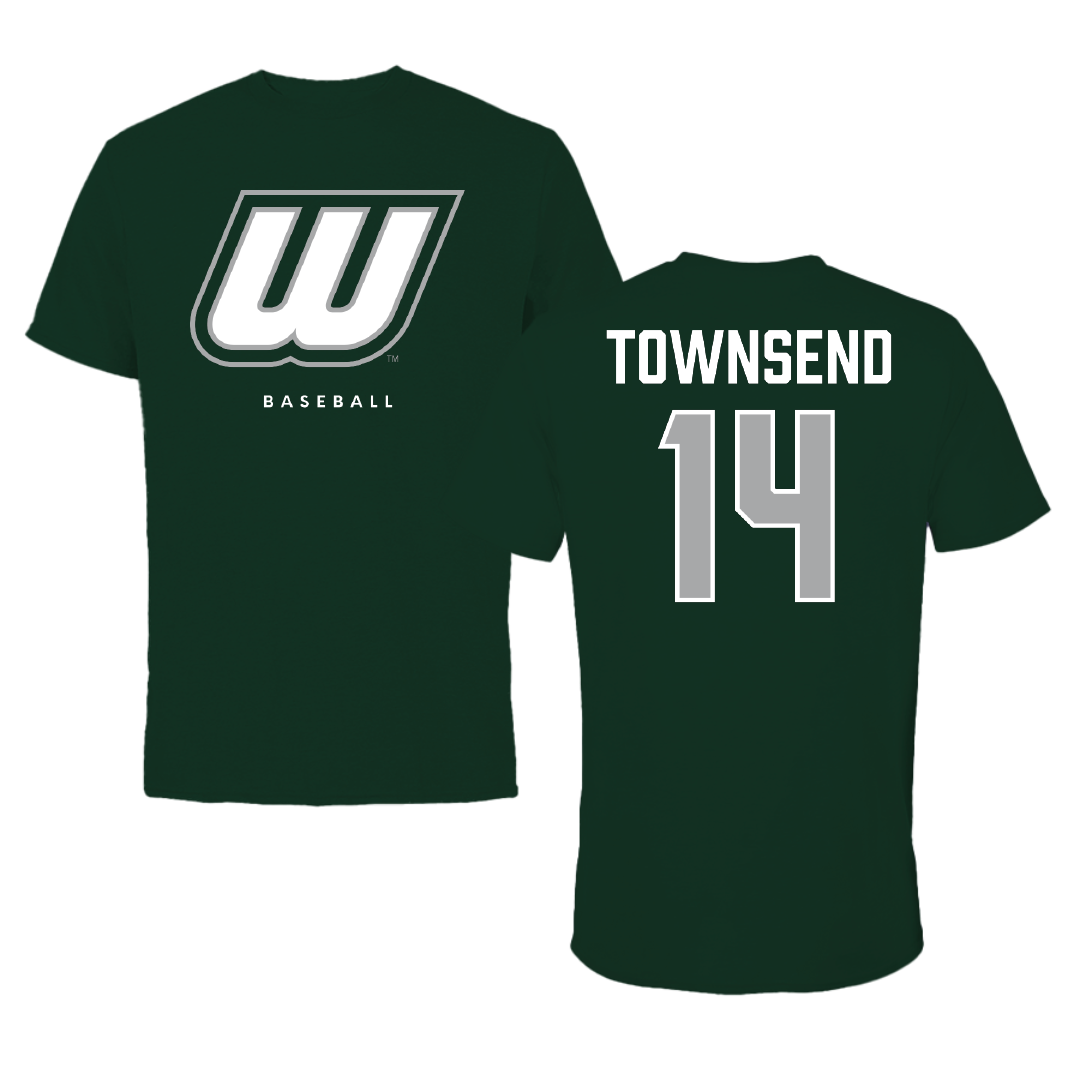 Wagner College Baseball Forest Green Tee - #14 Gavin Townsend