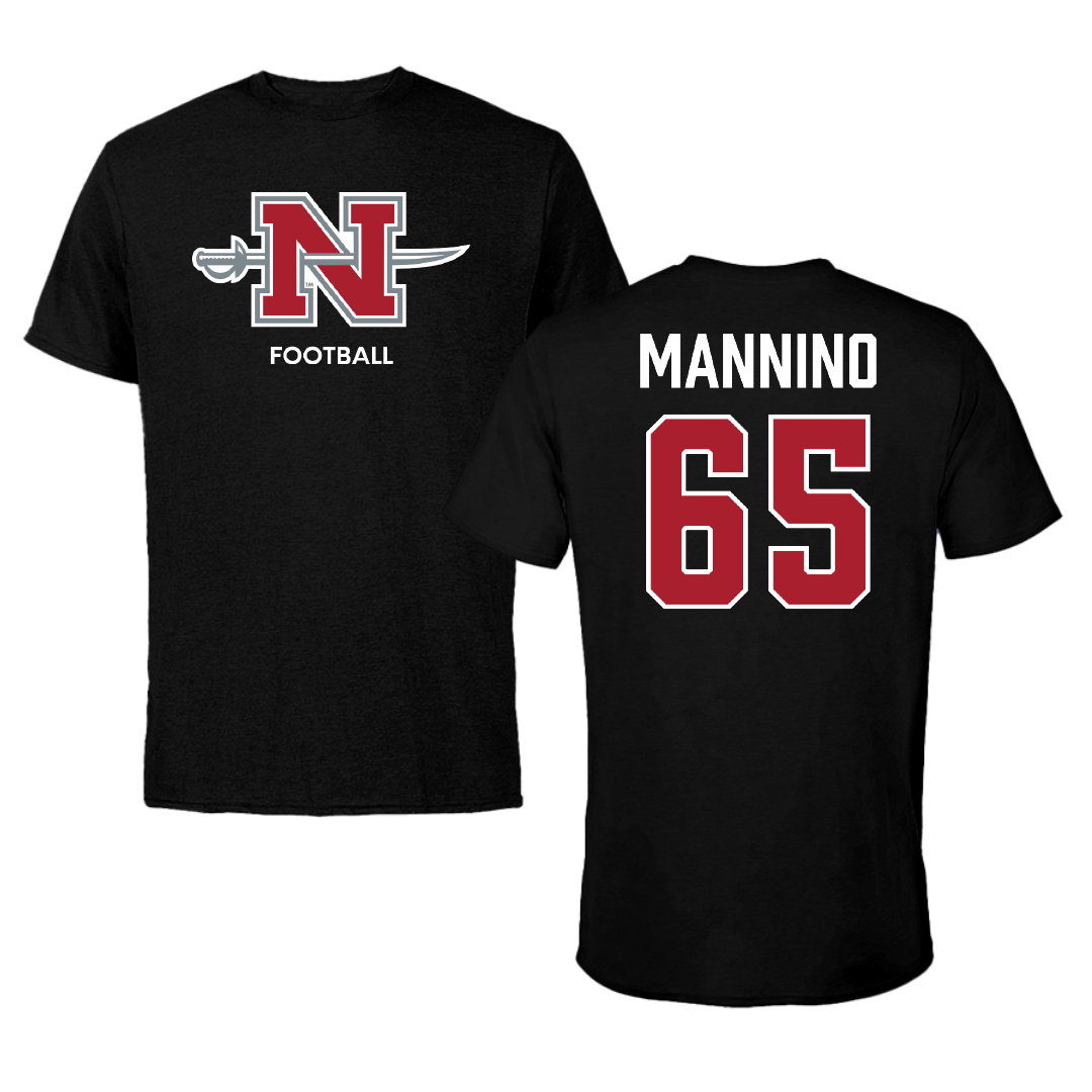 Nicholls State University Football Black Mascot Tee - #65 Christian Mannino