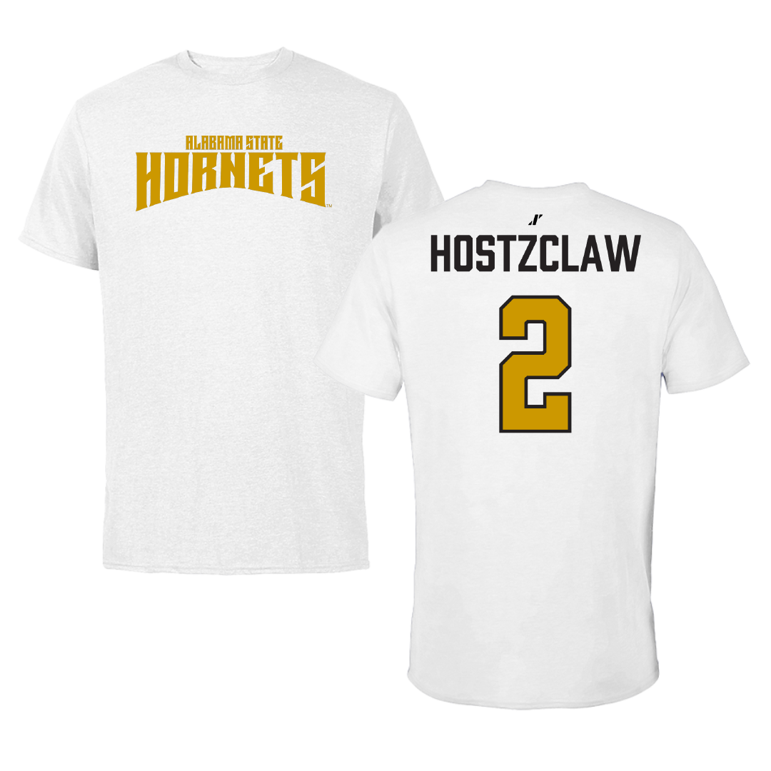 Alabama State University Football White Classic Performance Tee - #2 Jamarie Hostzclaw