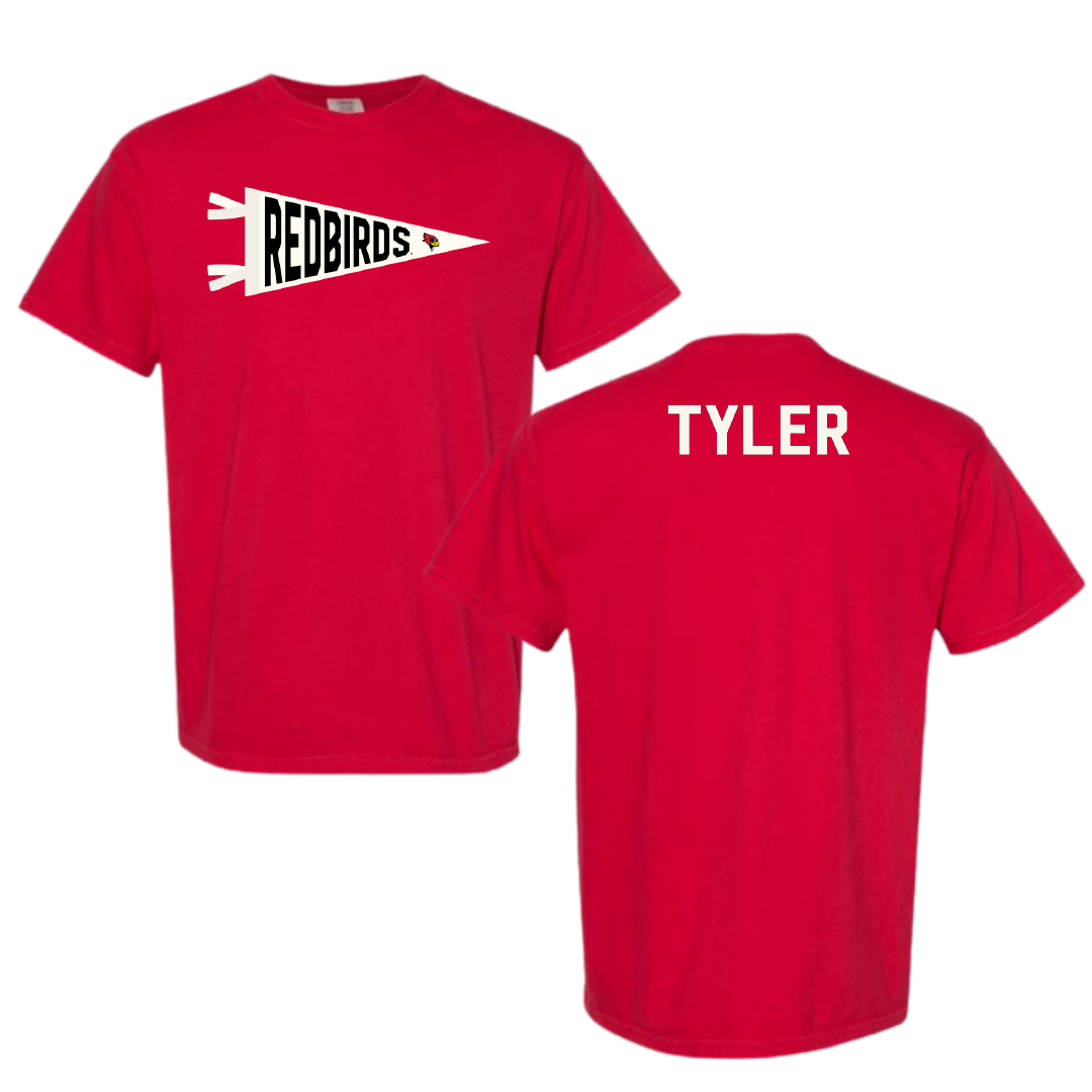 Illinois State University Swimming & Diving Red Pennant Comfort Colors Tee - Chloe Tyler