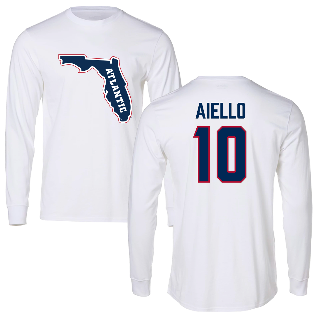 Florida Atlantic University Soccer (M) White Long Sleeve - #10 Francesco Aiello