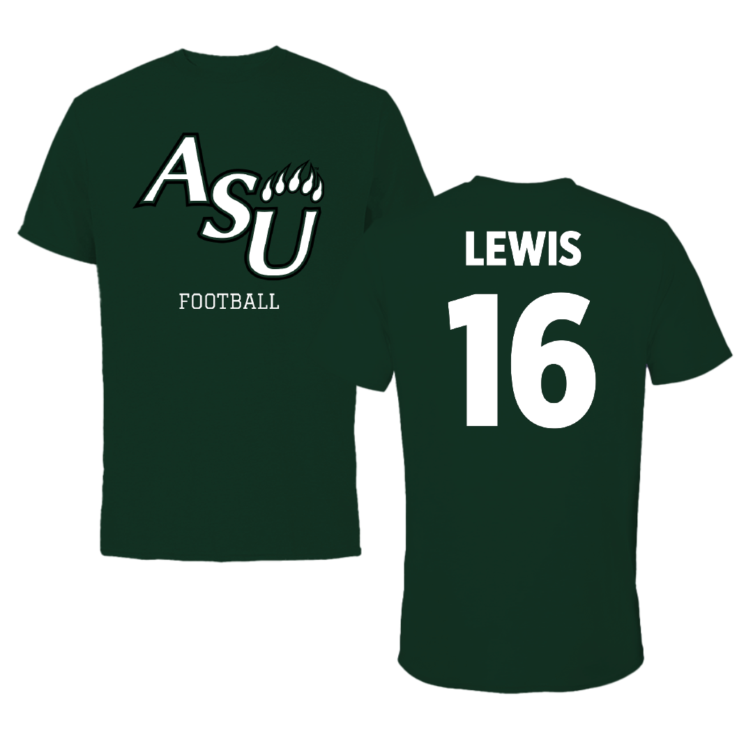 Adams State University Football Forest Green Performance Tee - #16 Jett Lewis