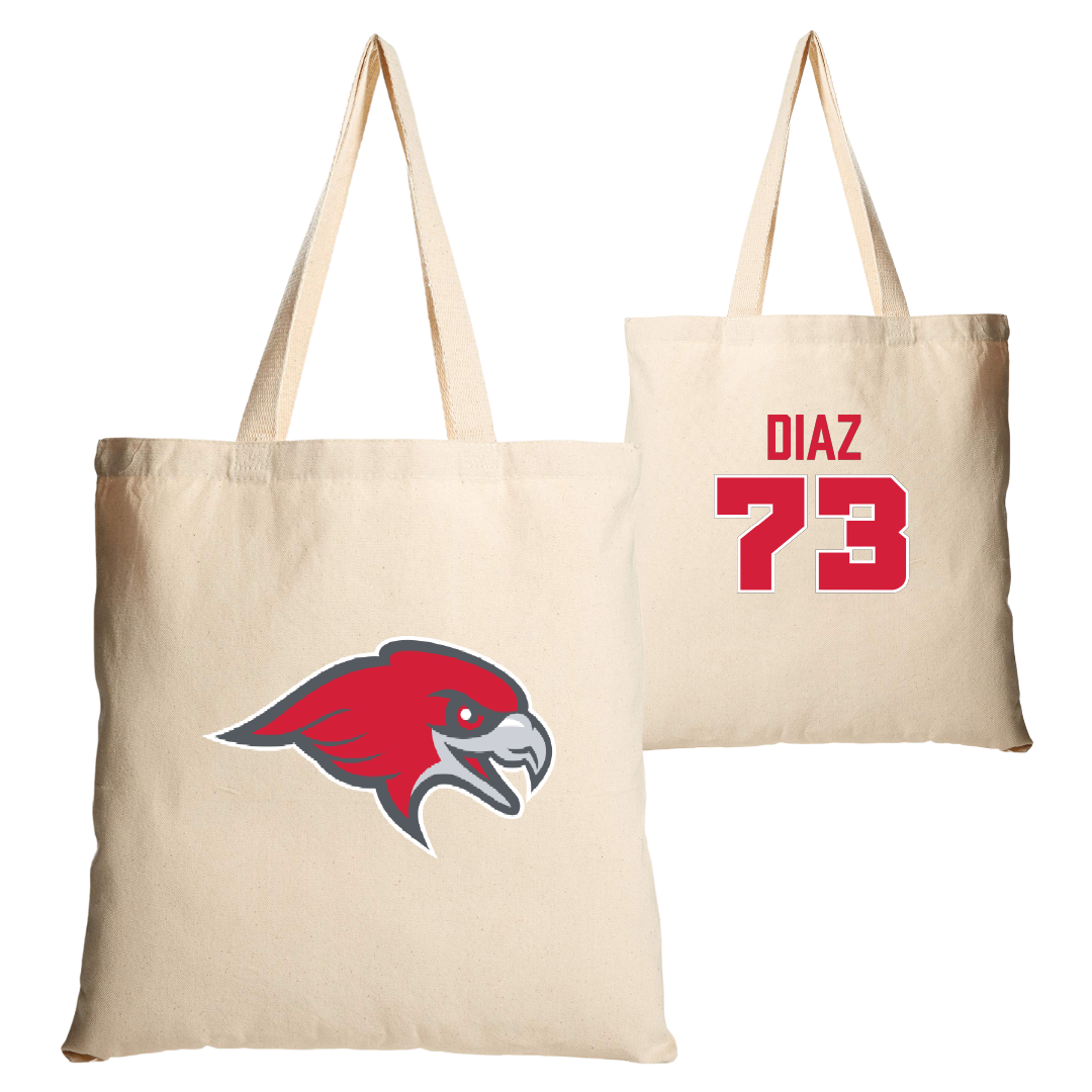 Montclair State University Football Tan Canvas Tote Bag - #73 Adan Diaz
