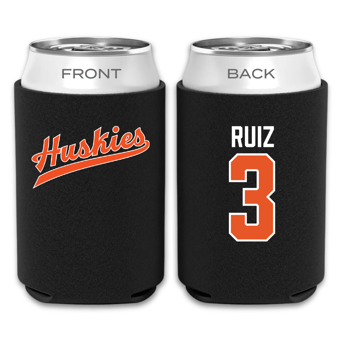 Houston Christian University Baseball Black Can Cooler - #3 Damian Ruiz