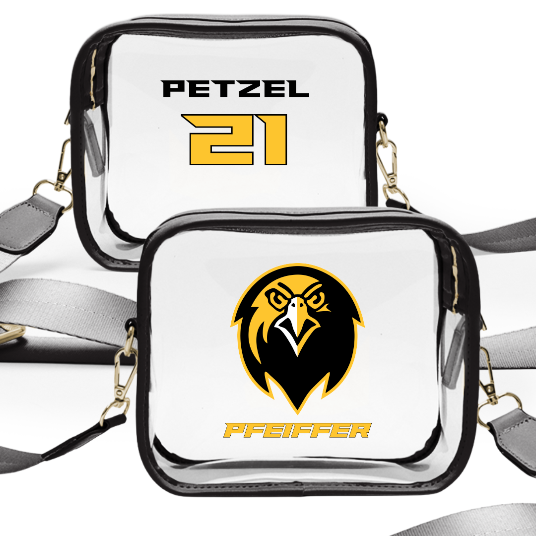 Pfeiffer University Lacrosse (M) Black Clear Stadium Bag - #21 Dawson Petzel