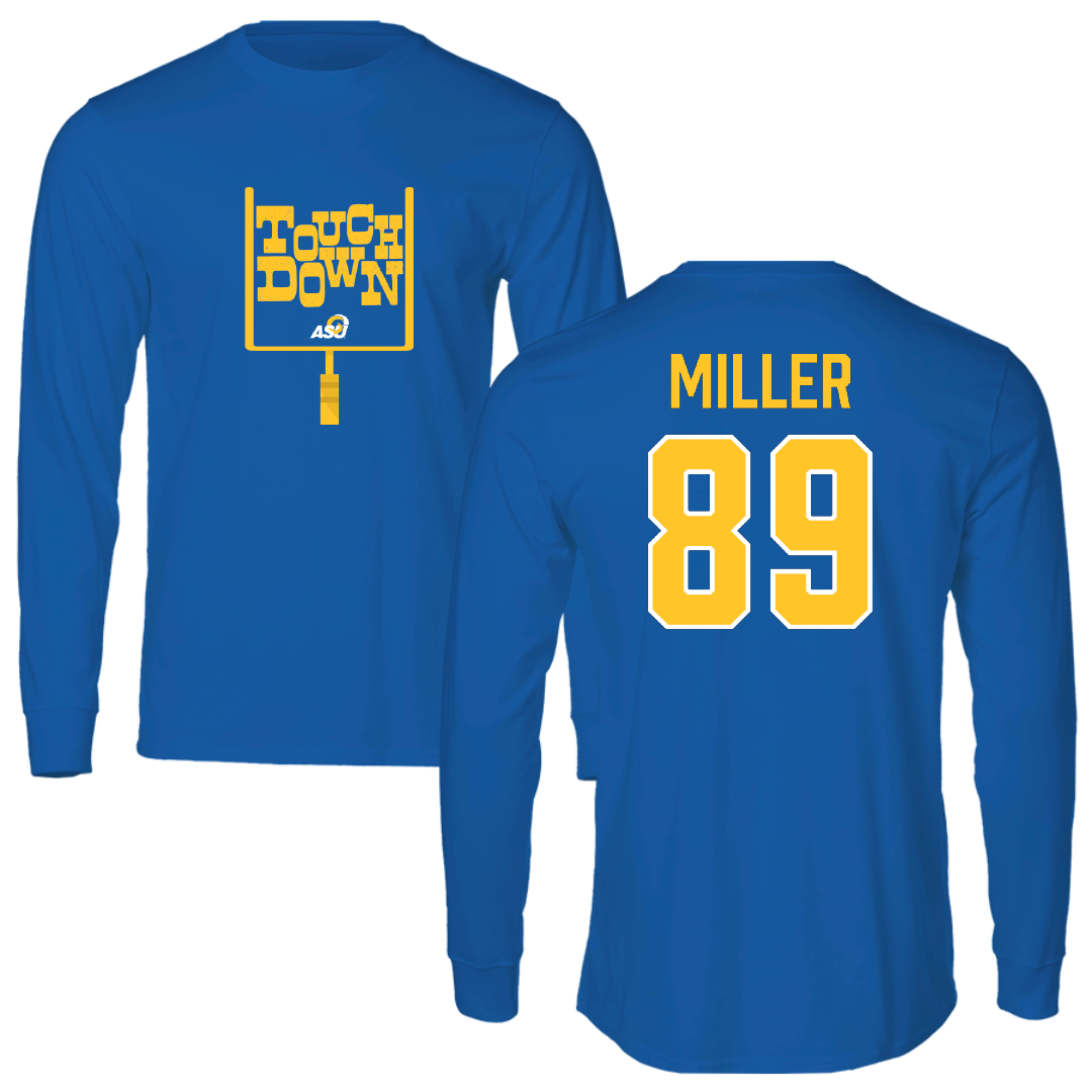 Angelo State University Football Blue Touchdown Long Sleeve - #89 Cole Miller
