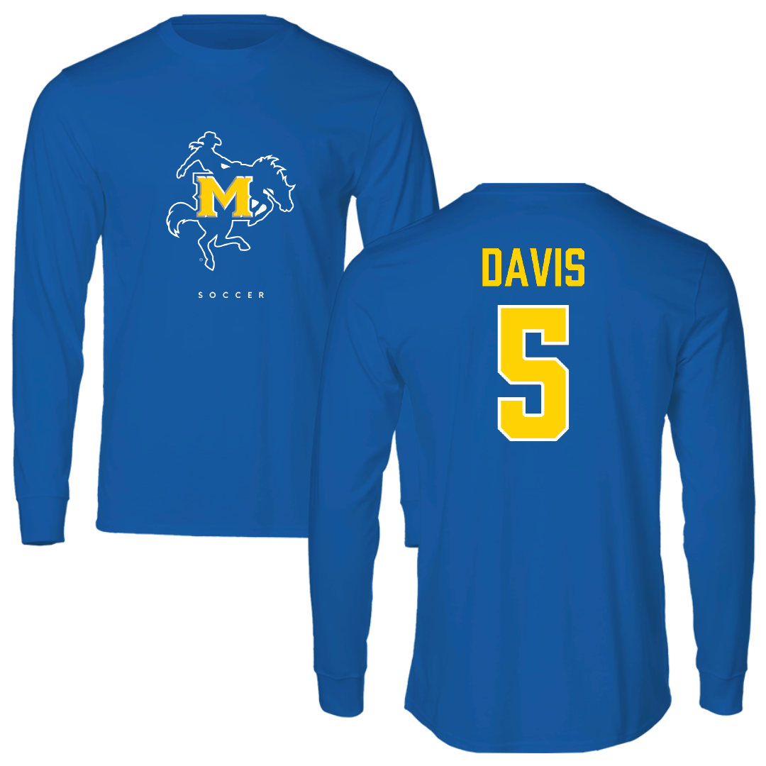 McNeese State University Soccer Blue Performance Long Sleeve - #5 Ella Davis