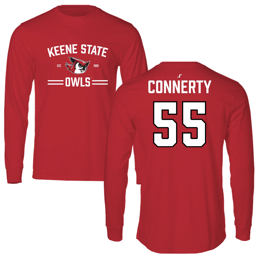 Keene State College Lacrosse (M) Red General Long Sleeve - #55 Liam Connerty