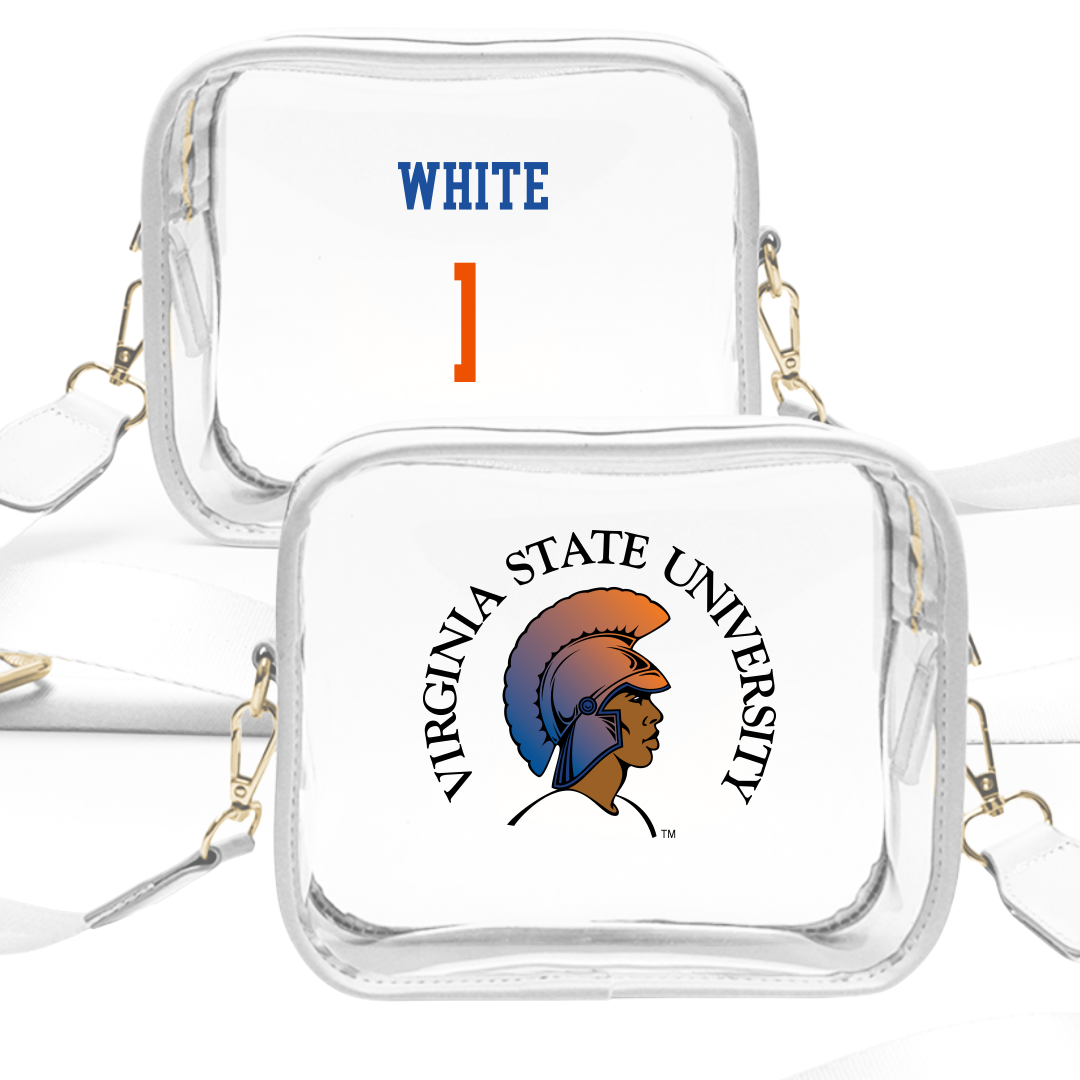 Virginia State University Lacrosse (W) White Clear Stadium Bag - #1 Aniyah White