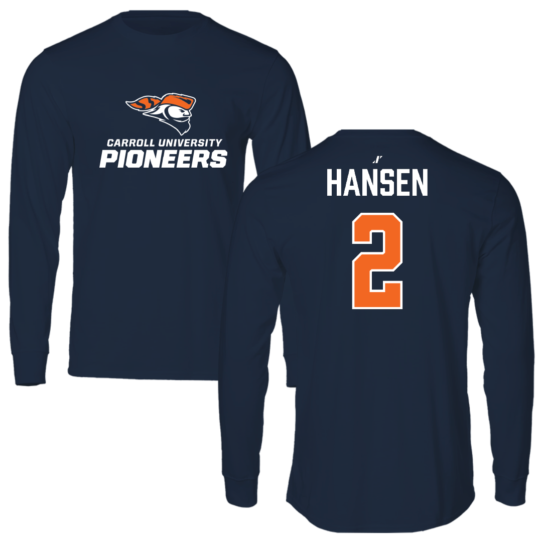 Carroll University Soccer Navy Long Sleeve - #2 Leah Hansen