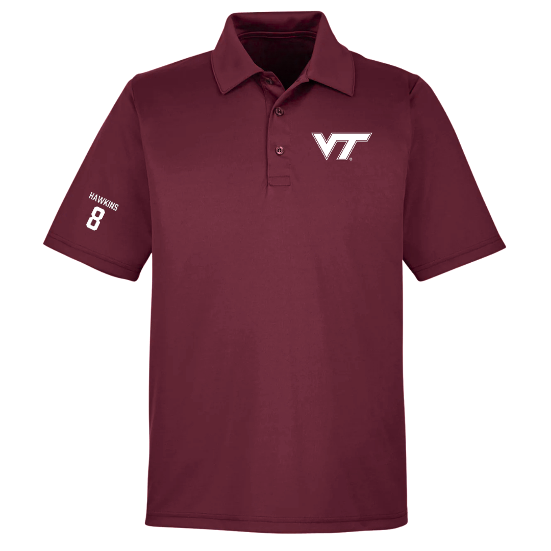 Virginia Tech Football Maroon Polo - #8 Marcellous Hawkins
