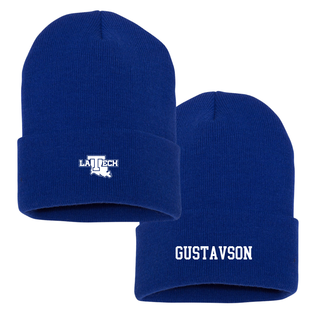Louisiana Tech University Baseball Blue Beanie - #5 Hayden Gustavson