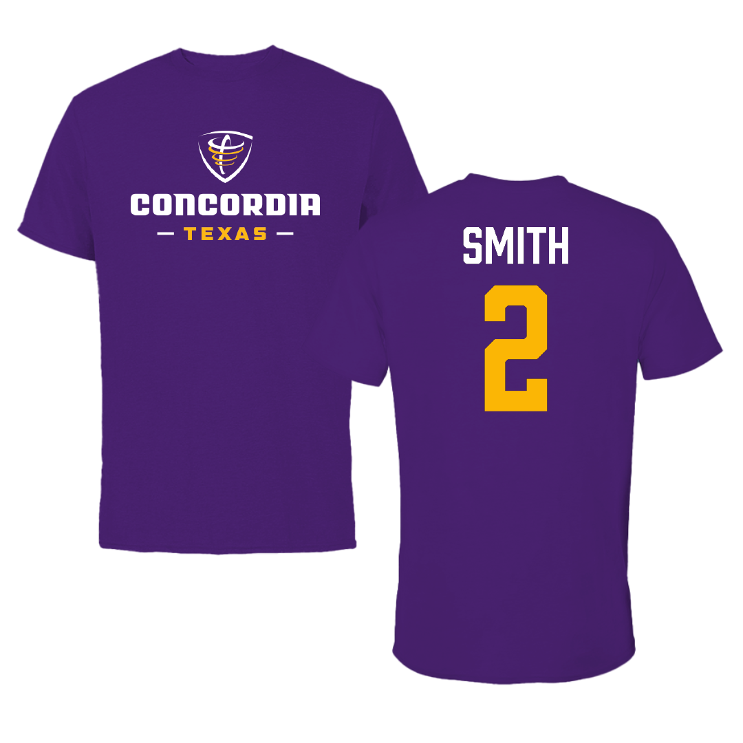 Concordia University (Texas) Baseball Purple Tee - #2 Hunter Smith