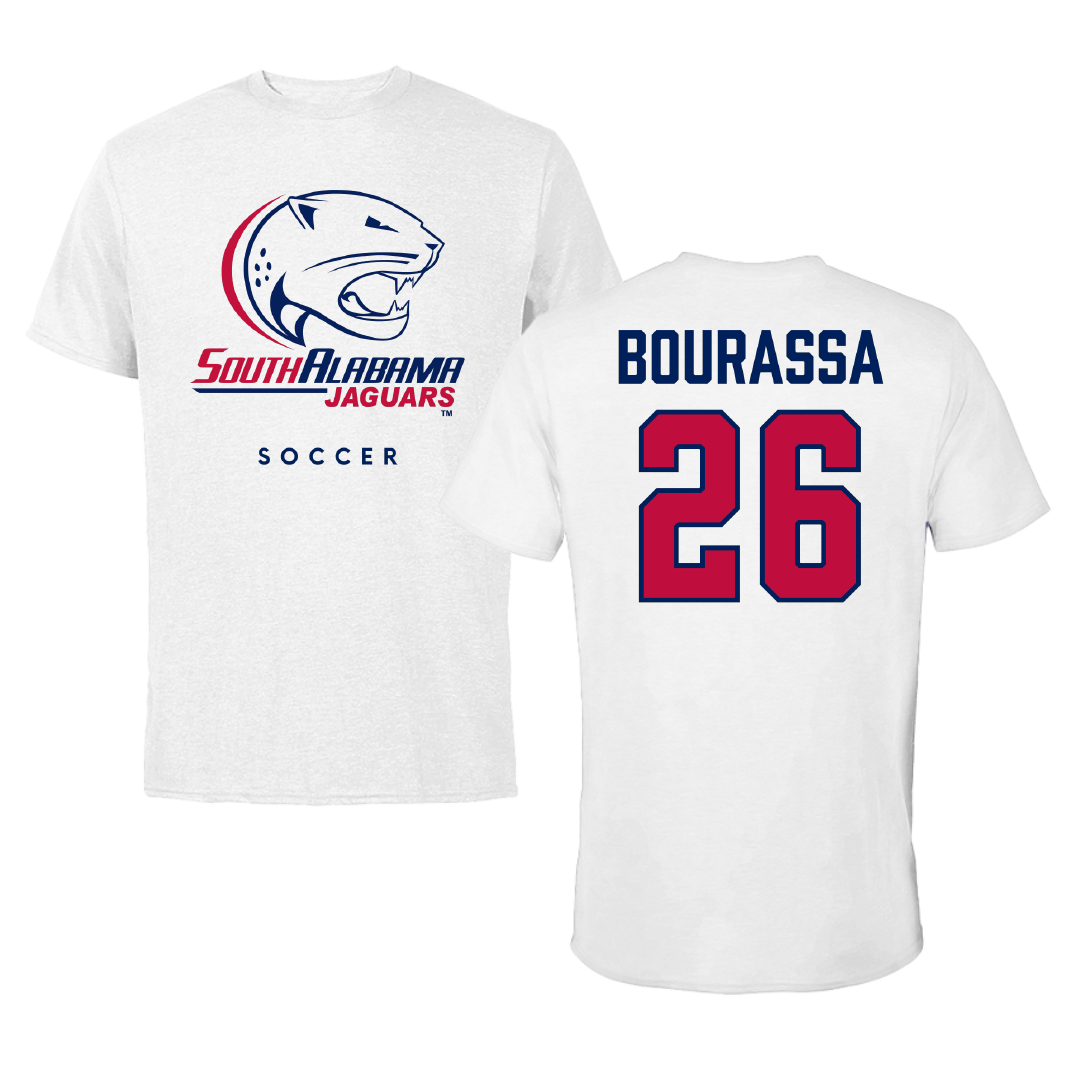 University of South Alabama Soccer (W) White Tee - #26 Lorie Bourassa