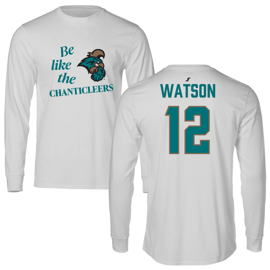 Coastal Carolina University Baseball Light Gray Be Like Us Performance Long Sleeve - #12 Rex Watson