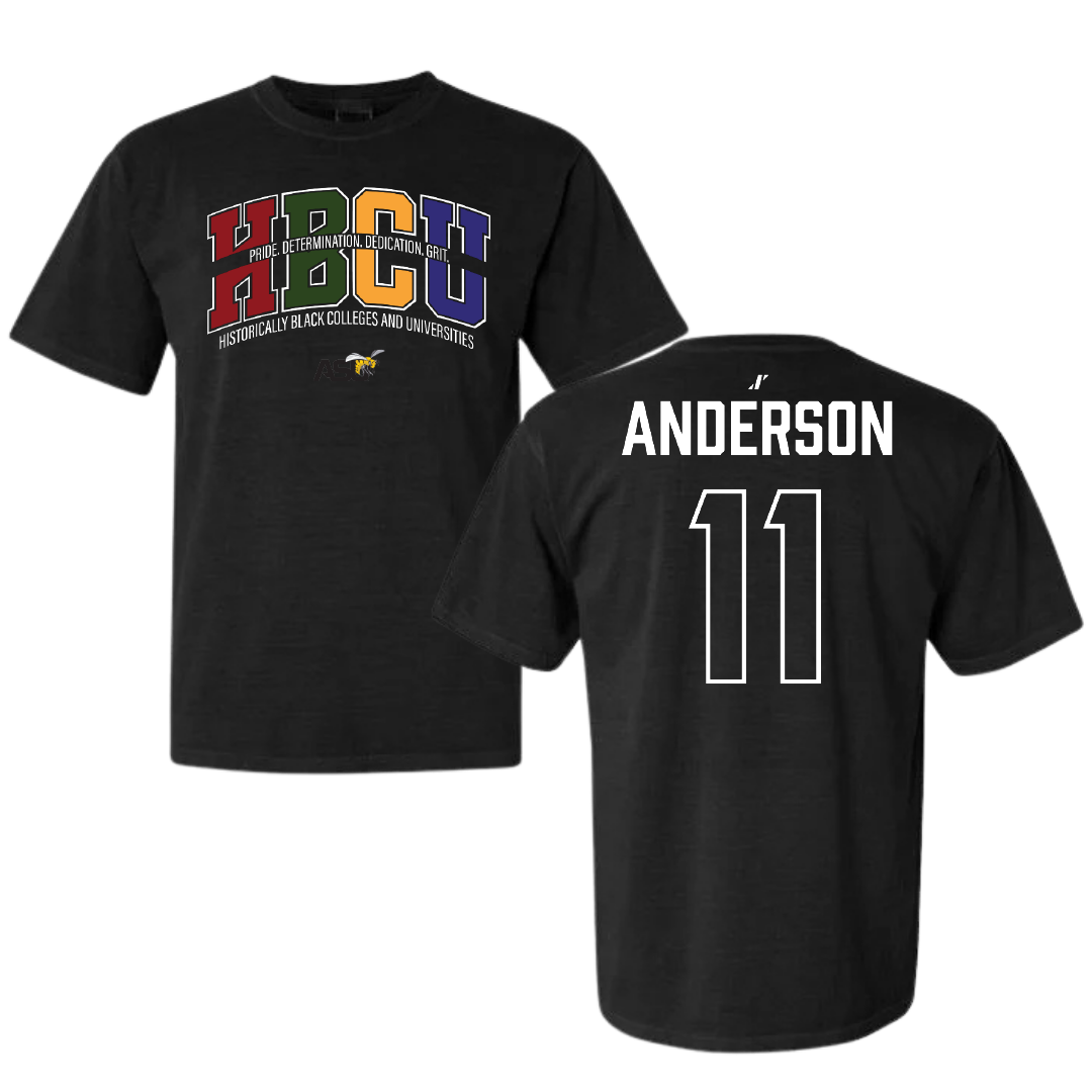 Alabama State University Volleyball (W) Black HBCU Comfort Colors Tee - #11 Zoey Anderson
