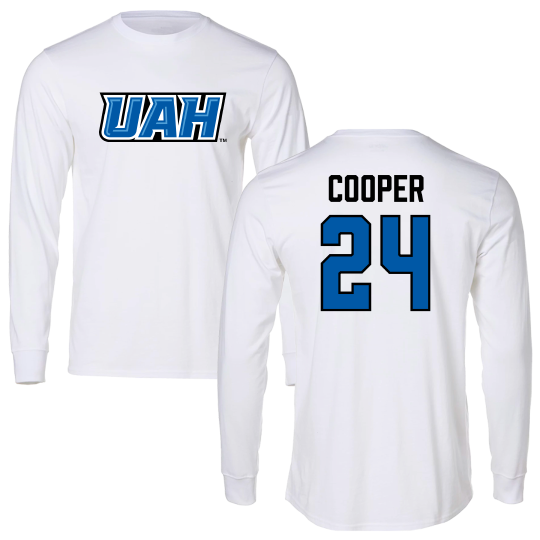 Huntsville Basketball (M) White Long Sleeve - #24 Griffin Cooper