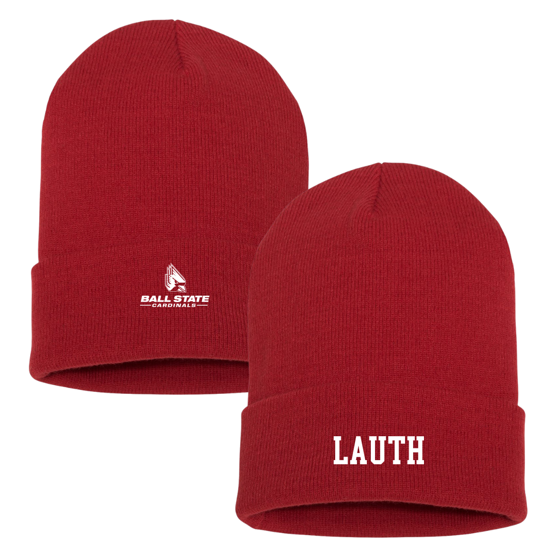 Ball State University Softball Red Beanie - #00 Mandy Lauth