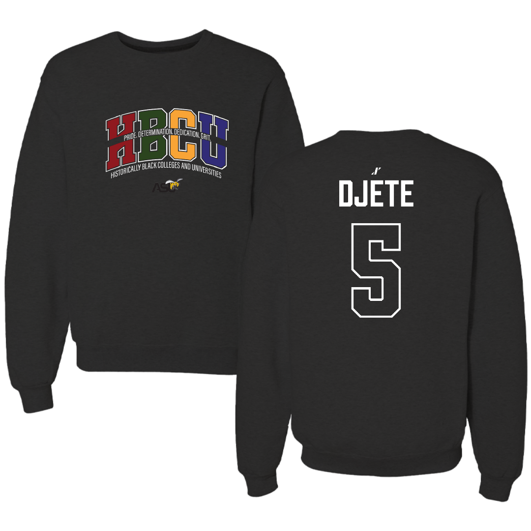 Alabama State University Football Black HBCU Crewneck - #5 Dylan Djete