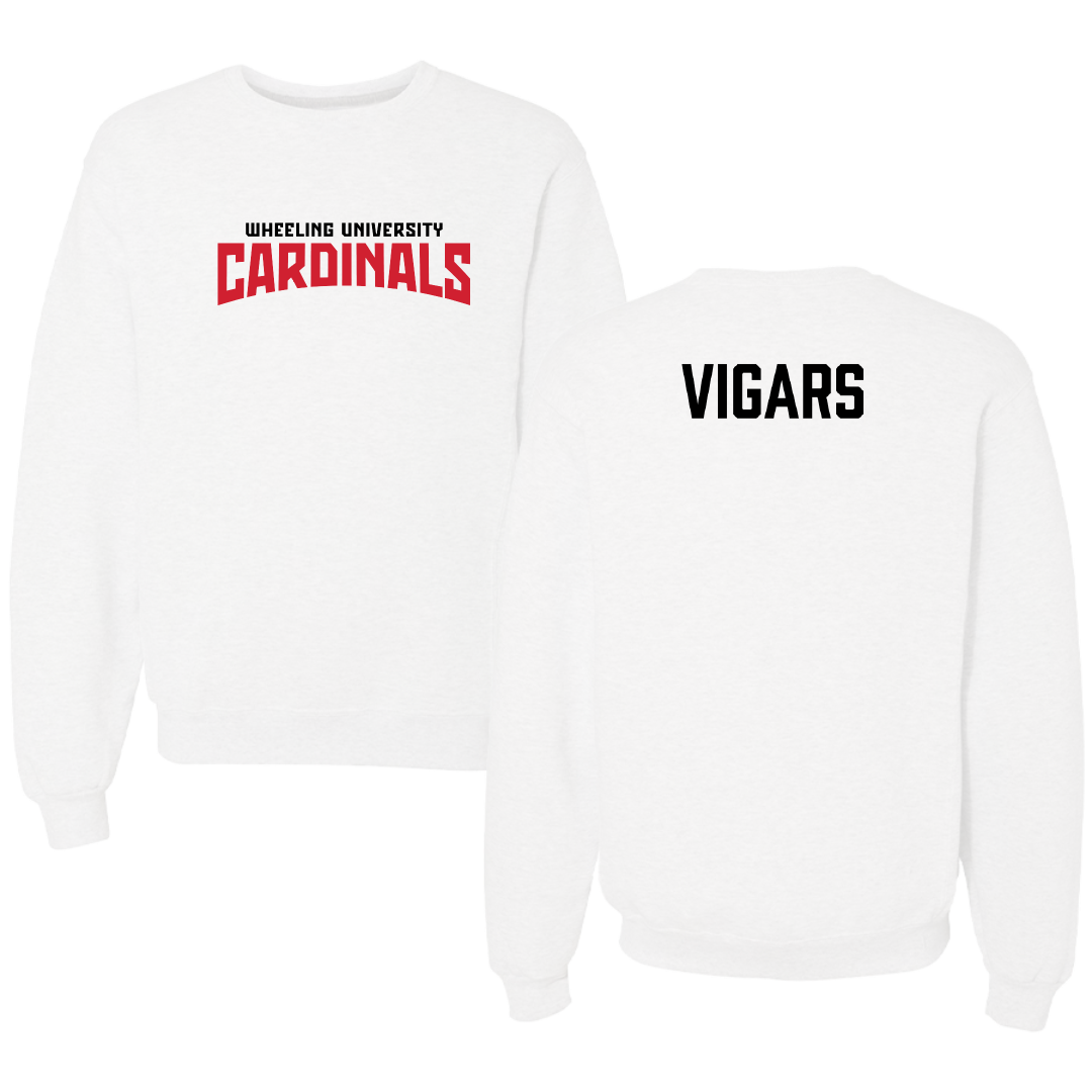 Wheeling University TF and XC White Classic Crewneck - Kristopher Vigars
