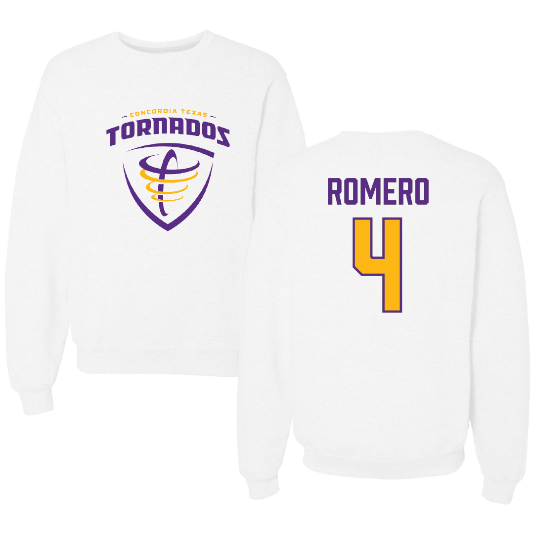 Concordia University (Texas) Basketball (W) White Crewneck - #4 Alexa Romero