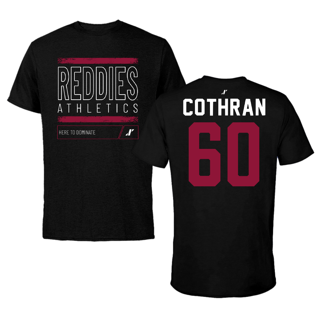 Henderson State University Football Black Dominate Tee - #60 Isaac Cothran