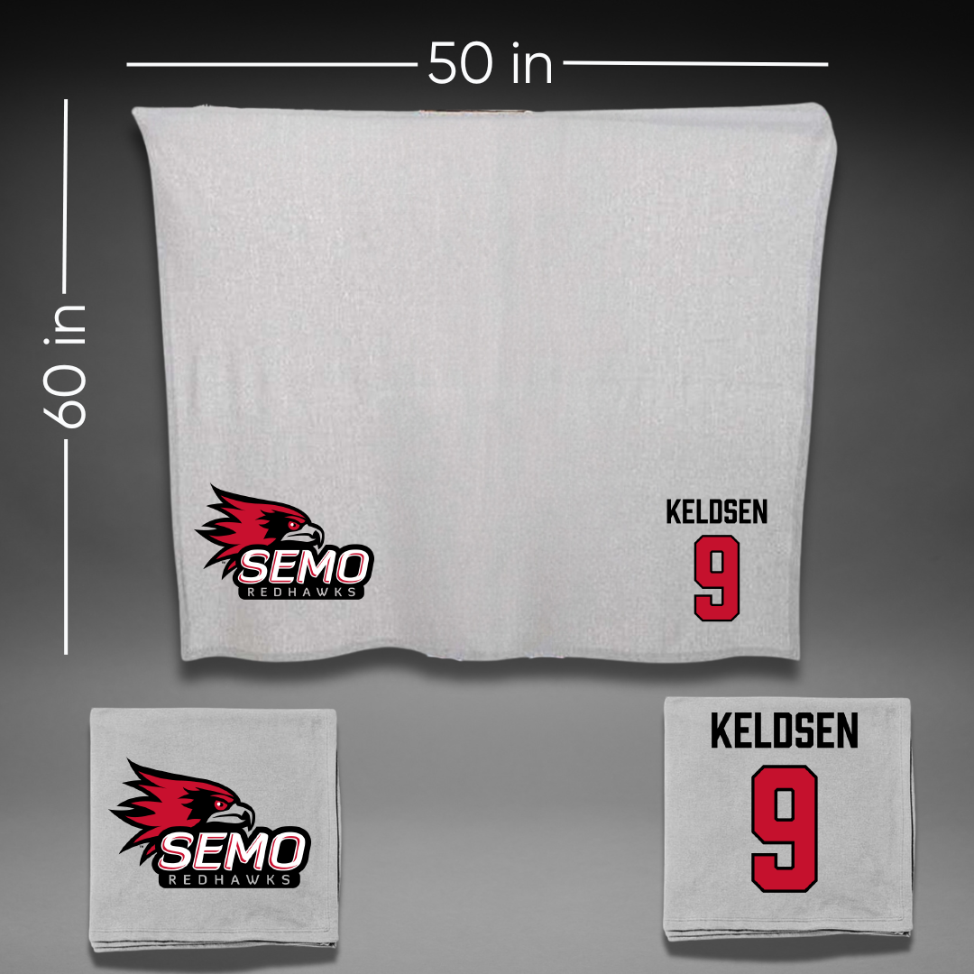 Southeast Missouri State University Baseball Gray Blanket - #9 JoJo Keldsen