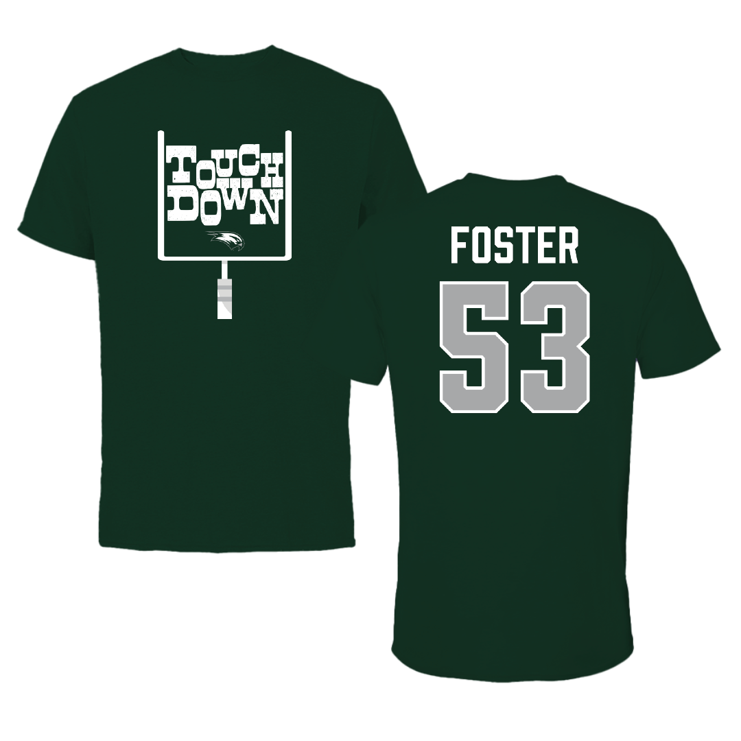 Wagner College Football Forest Green Touchdown Performance Tee - #53 Tyson Foster