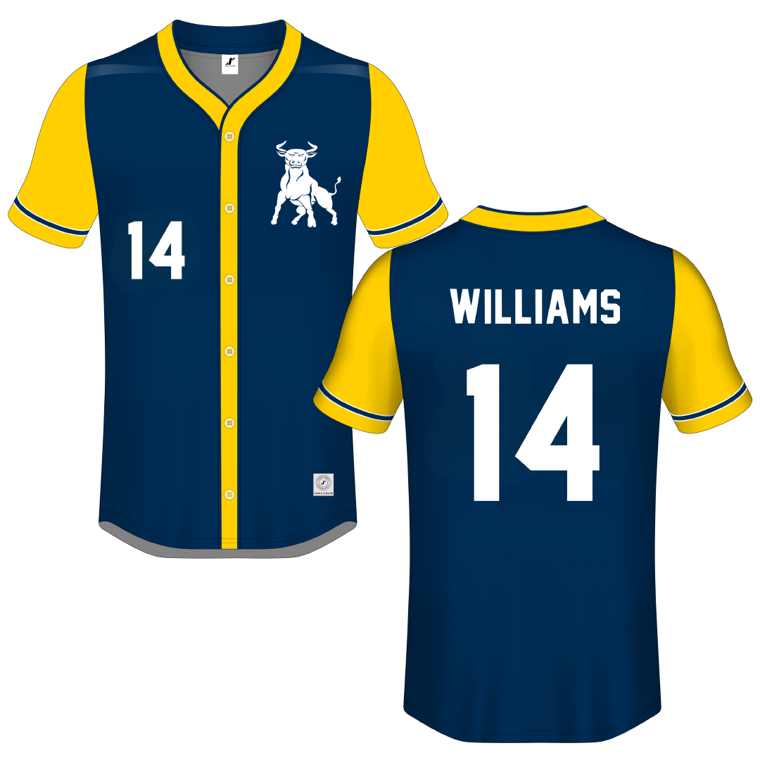 Johnson C. Smith University Navy Button-Down Jersey - #14 Kaudia Williams
