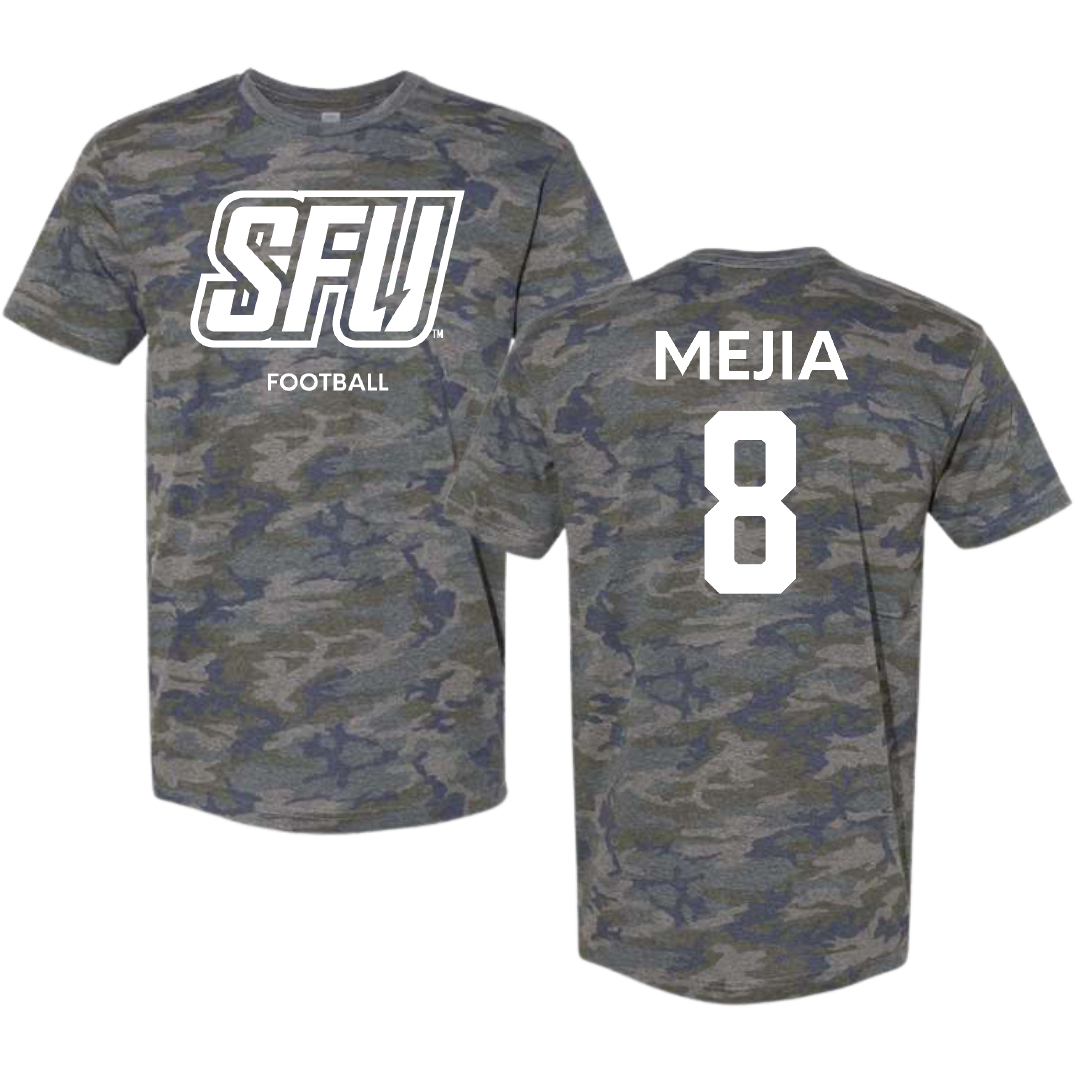 Saint Francis University (Pennsylvania) Football Vintage Camo Tee - #8 Adrian Mejia