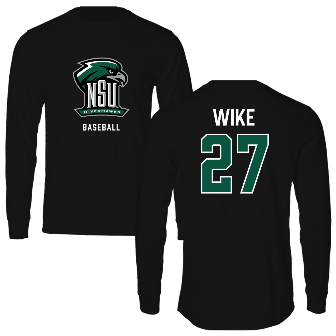Northeastern State University Baseball Black Long Sleeve - #27 Lance Wike