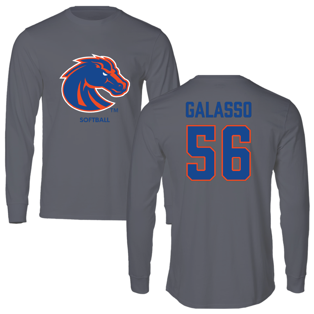 Boise State University Softball Dark Gray Long Sleeve - #56 Kaitlyn Galasso