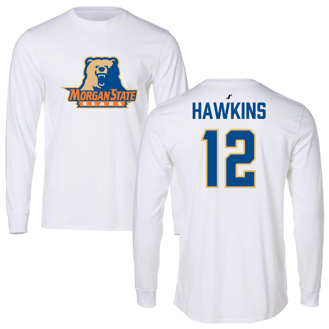 Morgan State University Lacrosse (M) White Long Sleeve - #12 Derek Hawkins