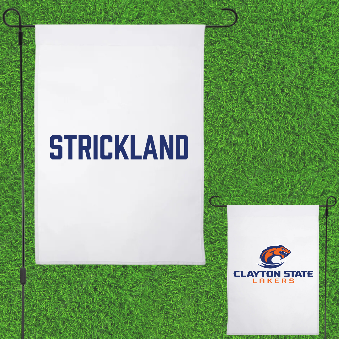 Clayton State University TF and XC White Garden Flag - Mykell Strickland