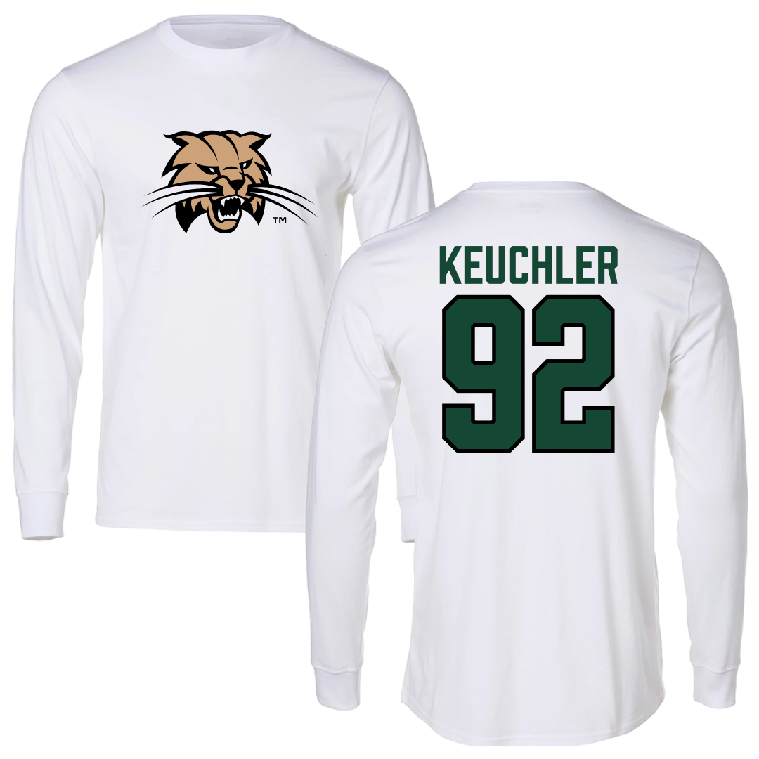 Ohio University Football White Performance Long Sleeve - #92 Robert Keuchler