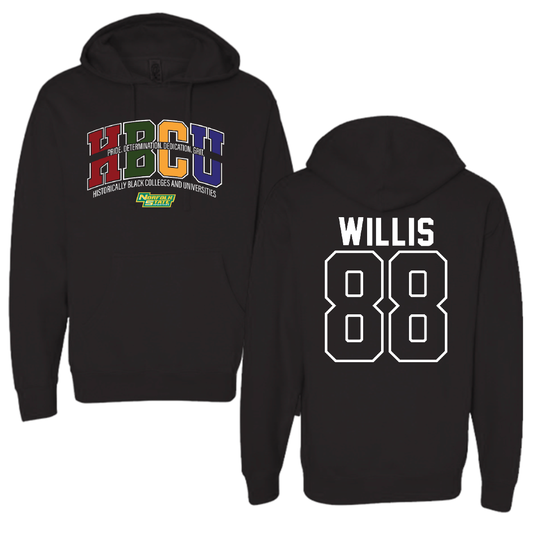 Norfolk State University Football Black HBCU Hoodie - #88 Toby Willis