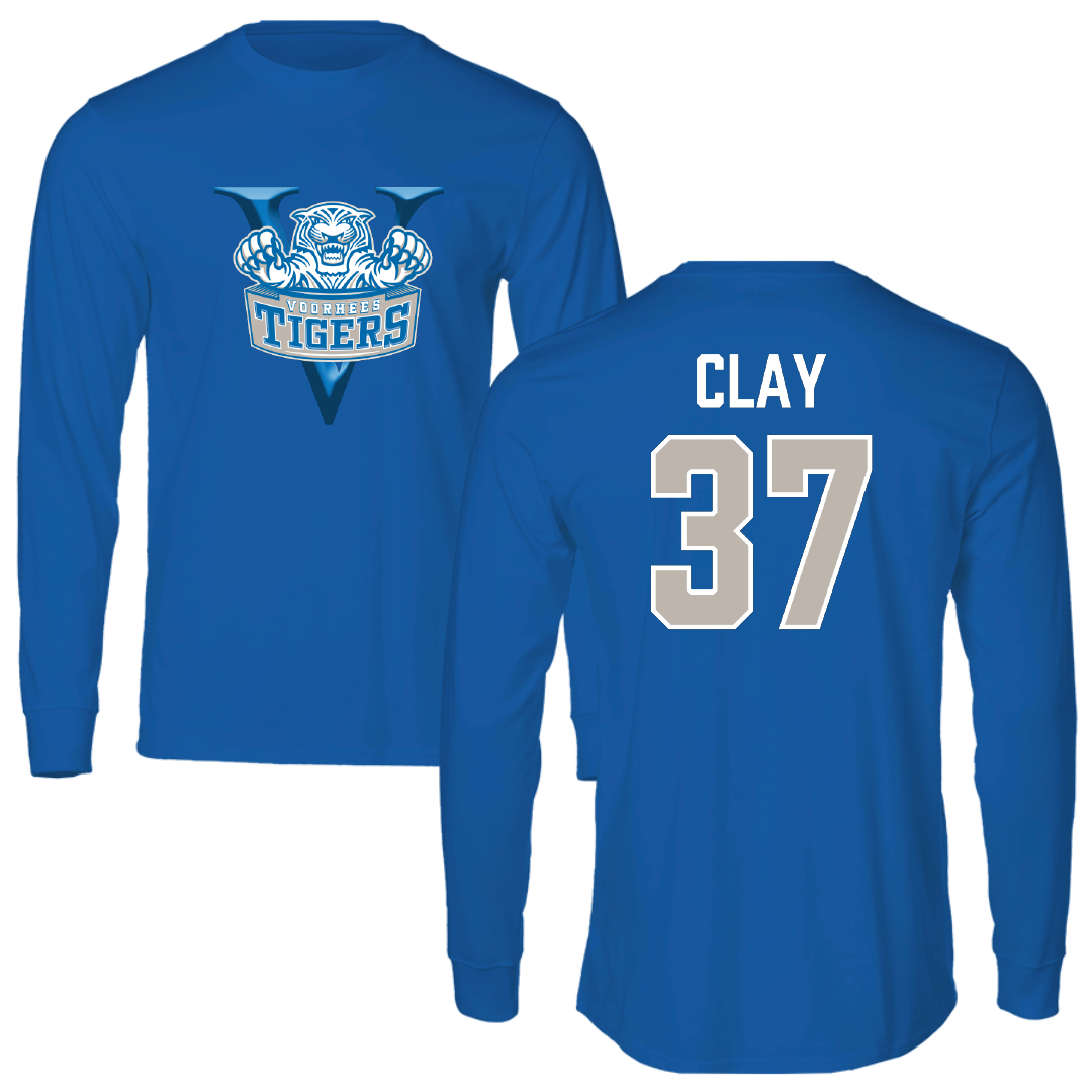 Voorhees University Baseball Blue Long Sleeve - #37 Jayden Clay