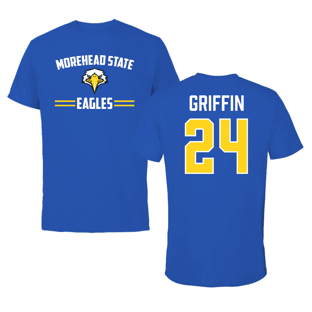 Morehead State University Football Blue General Tee - #24 Quinton Griffin