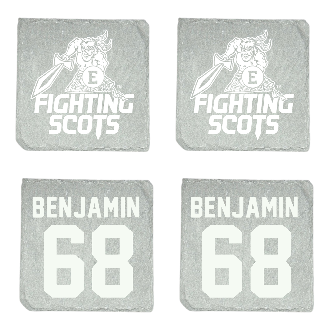 PennWest Edinboro Football Stone Coaster (4 Pack)  - #68 Jacob Benjamin